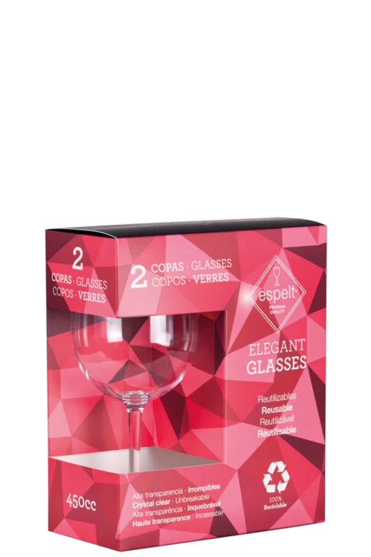 Pack 2 Copas Vino Agua de plástico Tritán