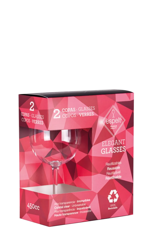Pack 2 Copas Vino Agua de plástico Tritán